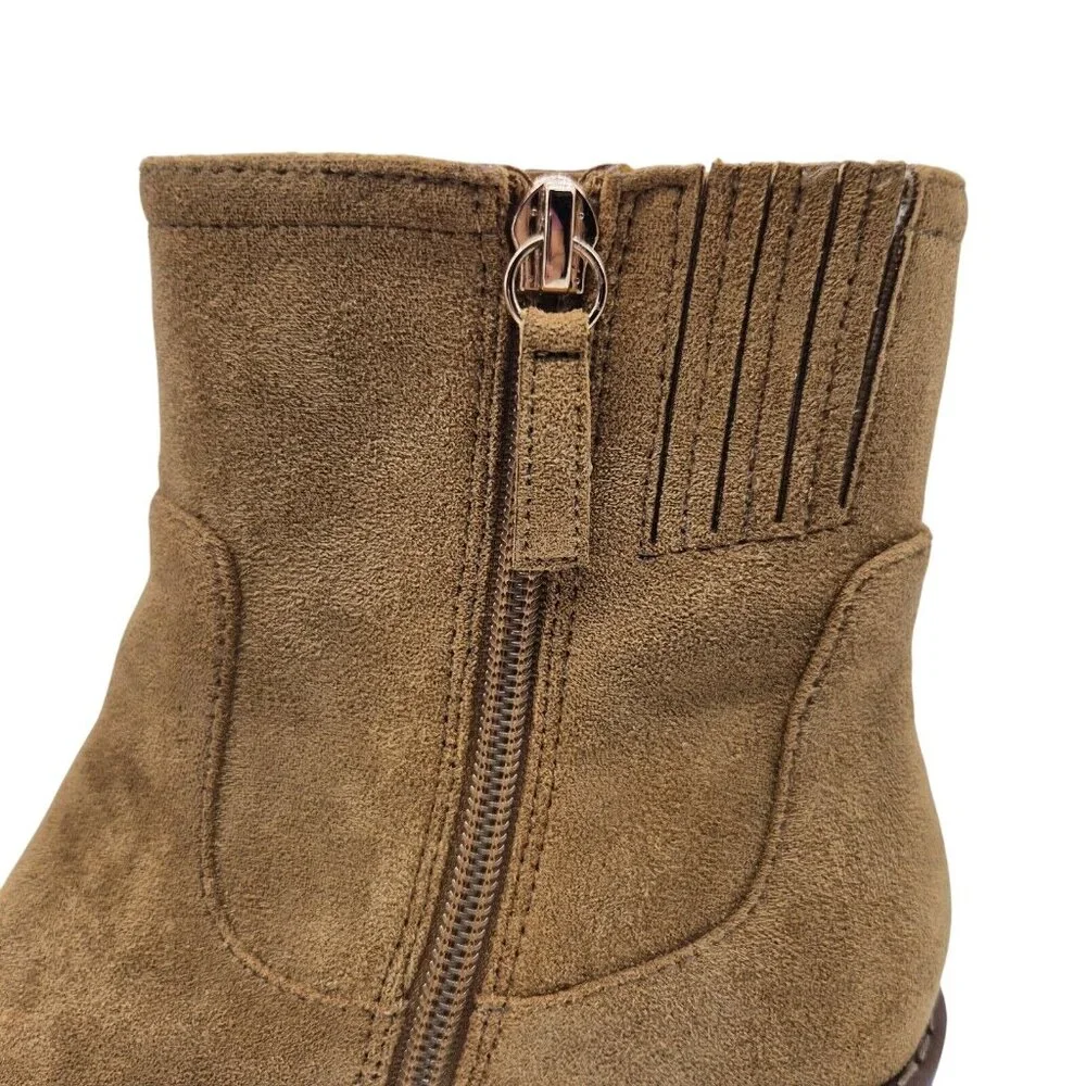 J Crew Women's Western Boots Size 7.5 M Sueded Golden Brandy Brown